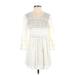 Karen Kane Casual Dress - Mini Scoop Neck 3/4 sleeves: Ivory Dresses - Women's Size X-Small