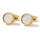 Cufflinks Gold Wholesale Formal Business Personalized Round Shirt Cuff Links for Wedding Gifts Men Jewelry (D Light Grey)