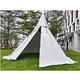 Bell Tent Waterproof Canvas Glamping Bell Tents with Stove Jack, Double Large Outside Tents All 3-4 Season Camping Yurt Style Tent (White 160X240CM)