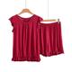 CBLdF Pyjamas for women Plus Size Pajamas For Women Sleeveless Tops Shorts Suit Summer Sleepwear Pyjamas-Wine Red-5Xl