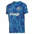 NIKE 2022-2023 Chelsea Pre-Match Training Football Soccer T-Shirt (Blue) - Kids
