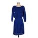 Eliza J Casual Dress - Sweater Dress: Blue Dresses - Women's Size Small