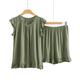 CBLdF Pyjamas for women Plus Size Pajamas For Women Sleeveless Tops Shorts Suit Summer Sleepwear Pyjamas-Army Green-8Xl