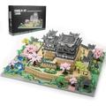 Japan Himeji Castle Micro Mini Blocks Building Set, 10080 PCS Himeji Castle with Cherry Blossoms Architecture Set, Landmark Architecture Mirco Bricks Model Set, Best Gift for Kid and Adult