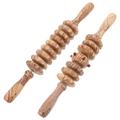 FRCOLOR Pack of 4 Wooden Massage Sticks, Foot Massager, Full Body Massager, Abdominal Roller, Wooden Roller Rope, Multifunctional Tool, Multifunctional Massager, Body Relaxing Roller