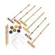 perfk Sport Outdoor Croquet Set, Croquet Set for 6 Players, 6 Clubs Six Player Croquet Set for Teenager Adults Outdoor Sport Games