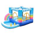 Bouncy Castle, Children'S Inflatable Castle,Rainbow Trampoline Indoor Small Naughty Castle Children'S Playground Kindergarten Indoor And Outdoor Toy Playground,Colors,290