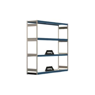 PROREGAL Weitspannregal ELCH Stecksystem T-Profil | Grundregal | HxBxT 250x257x60cm | 4 Ebenen | Stahlplatten-Fachboden | Fachlast 400kg | Enzianblau Image
