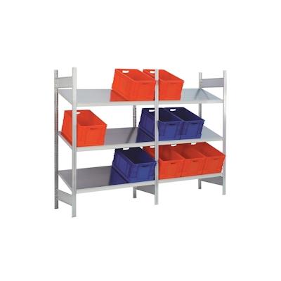PROREGAL Schrägbodenregal FALKE Stecksystem | Grundregal | HxBxT 200x128x60cm | 3 Ebenen | Fachlast 150kg | Verzinkt Image