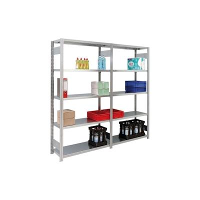 PROREGAL Fachbodenregal FALKE | Light-Duty | Grundregal | HxBxT 250x128x80cm | 6 Ebenen | Fachlast 150kg | Beidseitig nutzbar | Verzinkt Image