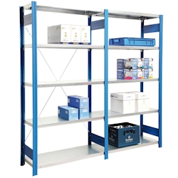 PROREGAL Fachbodenregal FALKE | Medium-Duty | Grundregal | HxBxT 250x100x60cm | 6 Ebenen | Fachlast 250kg | Einseitig nutzbar | Rahmen Lichtgrau Image