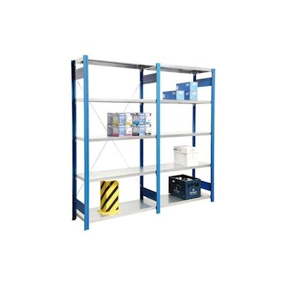 PROREGAL Fachbodenregal FALKE | Heavy-Duty | Grundregal | HxBxT 300x87x30cm | 7 Ebenen | Fachlast 350kg | Einseitig nutzbar | Rahmen Resedagrün Image