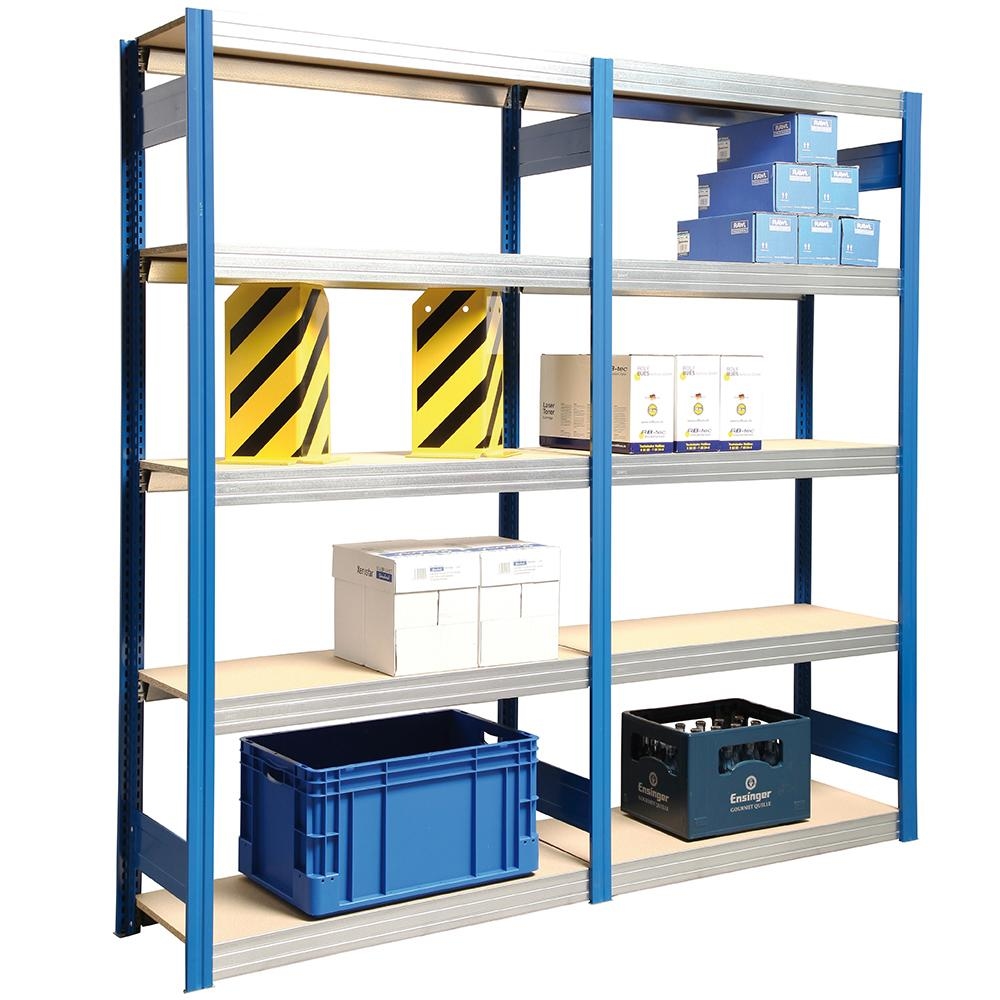 PROREGAL Weitspannregal FALKE | Medium-Duty | Grundregal | HxBxT 300x170x50cm | 7 Ebenen | Fachlast 250kg | Lichtgrau Image