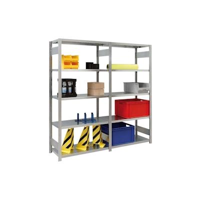 PROREGAL Fachbodenregal FALKE | Medium-Duty | Grundregal | HxBxT 200x128x30cm | 5 Ebenen | Fachlast 250kg | Beidseitig nutzbar | Verzinkt Image