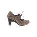 Jambu Heels: Slip On Chunky Heel Bohemian Brown Solid Shoes - Women's Size 10 - Round Toe