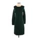 Lands' End Casual Dress Crew Neck Long sleeves: Green Print Dresses - Women's Size Small