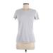 Lululemon Athletica Active T-Shirt: Silver Color Block Activewear - Women's Size 6