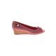 Anne Klein Sport Wedges: Burgundy Solid Shoes - Women's Size 5 - Peep Toe