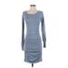 Express Casual Dress - Mini: Gray Solid Dresses - Women's Size X-Small