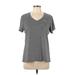 Under Armour Active T-Shirt: Gray Polka Dots Activewear - Women's Size Large