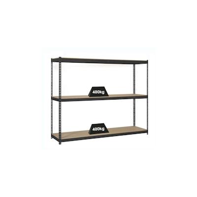 PROREGAL Schwerlastregal WOOD YETI THREE | HxBxT 200x150x75cm | Fachlast 400kg | Anthrazit | Regal Standregal Werkstattregal Lagerregal Kellerregal