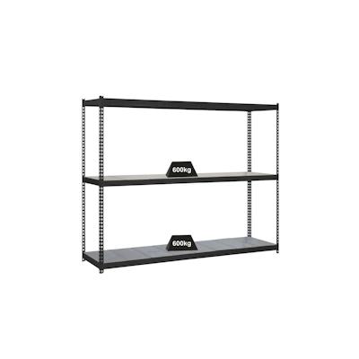 PROREGAL Schwerlastregal METAL BEAST THREE | HxBxT 200x180x75cm | Fachlast 600kg | Anthrazit | Regal Standregal Werkstattregal Lagerregal Kellerregal Image