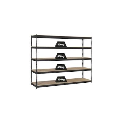 Proregal Schwerlastregal EXTREM WOOD YETI FIVE | HxBxT 300x150x75cm | Fachlast 400kg | Anthrazit Image