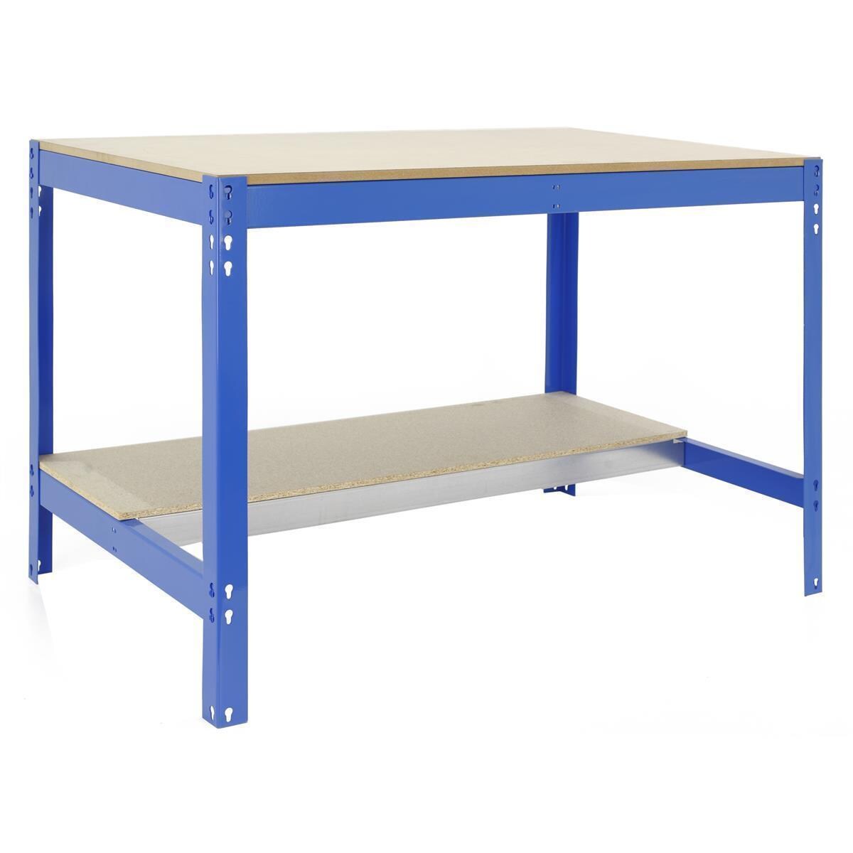PROREGAL Werkbank BUFFALO | HxBxT 84x120x61cm | Traglast 600kg | Blau | Werktisch Arbeitstisch Arbeitsbank Image