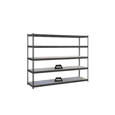 PROREGAL Schwerlastregal METAL YETI FIVE | HxBxT 200x120x60cm | Fachlast 400kg | Anthrazit | Regal Standregal Werkstattregal Lagerregal Kellerregal Image