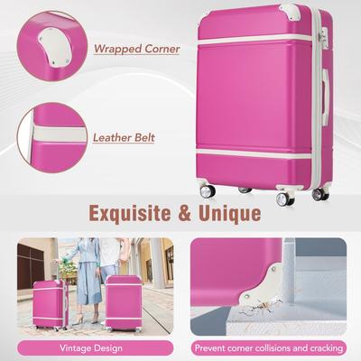 Luggage Suitcase Password Box Trolley Case TSA Lock Trunk Sets, Pink