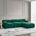 Dark Green Modular Velvet Sectional Sofa with DIY Combination L Shaped Couch - Reversible Ottoman+Velvet