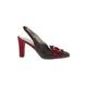 AK Anne Klein Heels: Slingback Chunky Heel Bohemian Burgundy Shoes - Women's Size 7 - Open Toe