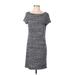 Ann Taylor LOFT Casual Dress - Shift: Gray Color Block Dresses - Women's Size Small