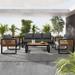 4-Piece Outdoor Patio Furniture Set Bistro Set, Patio Conversation Set w/ Coffee Table & Removable Cushion, Outdoor Seating Set