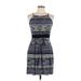 Enfocus Casual Dress: Blue Brocade Dresses - Women's Size 10 Petite