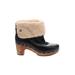 Ugg Australia Ankle Boots: Winter Boots Chunky Heel Bohemian Black Shoes - Women's Size 8 - Round Toe