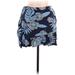 Roxy Casual Mini Skirt Mini: Blue Floral Bottoms - Women's Size Medium