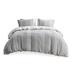 Gracie Mills Trujillo 3-Piece Embroidered Stripes Cotton Jacquard Comforter Set