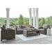 Signature Design by Ashley Oasis Court Gray Outdoor Sofa/Chairs/Table Set (Set of 4) - 81.25" W x 30.63" D x 36" H