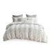 Gracie Mills Trujillo 3-Piece Embroidered Stripes Cotton Jacquard Comforter Set