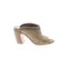 Vince Camuto Mule/Clog: Slide Chunky Heel Boho Chic Tan Shoes - Women's Size 7 - Open Toe