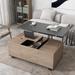 Lift Top Multifunction Coffee Table with 3 Drawers, Modern Rectangular Coffee Table Center Table with Hidden Storage