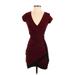 Almost Famous Casual Dress - Bodycon: Burgundy Dresses - Women's Size X-Small