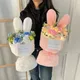 Guirxiété lumineuse LED oreilles de lapin avec sac bouquet de fleurs artificielles coffret cadeau