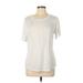 Soho JEANS NEW YORK & COMPANY Short Sleeve Top: White Tops - Women's Size Large