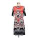 Eliza J Casual Dress - Shift: Orange Print Dresses - Women's Size 2 Petite