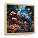 Design Art Watery s Heron - Bird Wall Art Living Room Canvas, Cotton in Blue | 30 H x 30 W x 1 D in | Wayfair FL107107-30-30-MA