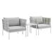 Modway 3 Piece Seating Group w/ Cushions in Gray | Outdoor Furniture | Wayfair 665924531001