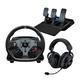 Logitech G PRO Racing Wheel, Direktantrieb + PRO Racing Pedals, Loadcell-Bremse PRO X 2 LIGHTSPEED Kabelloses Headset – für PC, Schwarz