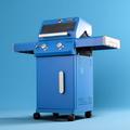 Monument Grills 2-Burner Free Standing Liquid Propane 24000 BTU Gas Grill w/ Cabinet Stainless Steel/Cast Iron in Blue | Wayfair K2112AGA1(B)